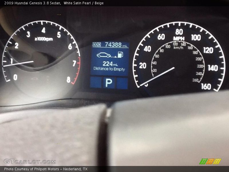 White Satin Pearl / Beige 2009 Hyundai Genesis 3.8 Sedan