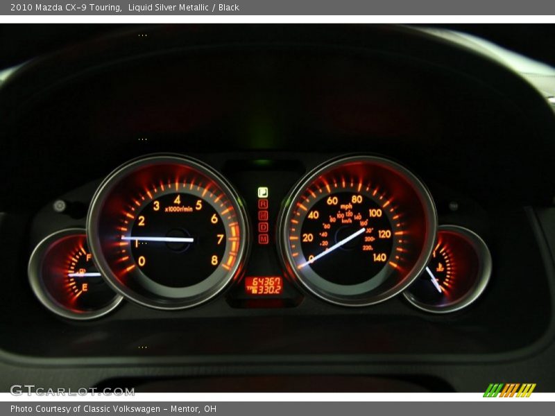 Liquid Silver Metallic / Black 2010 Mazda CX-9 Touring
