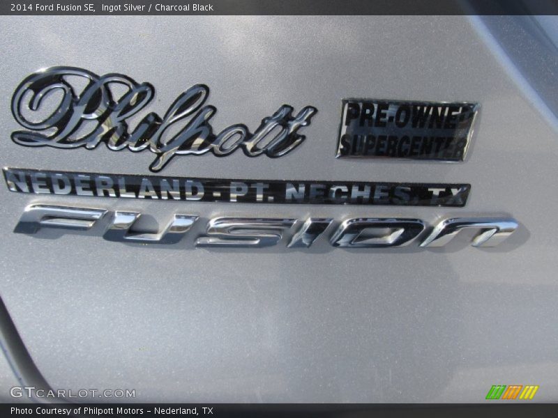 Ingot Silver / Charcoal Black 2014 Ford Fusion SE