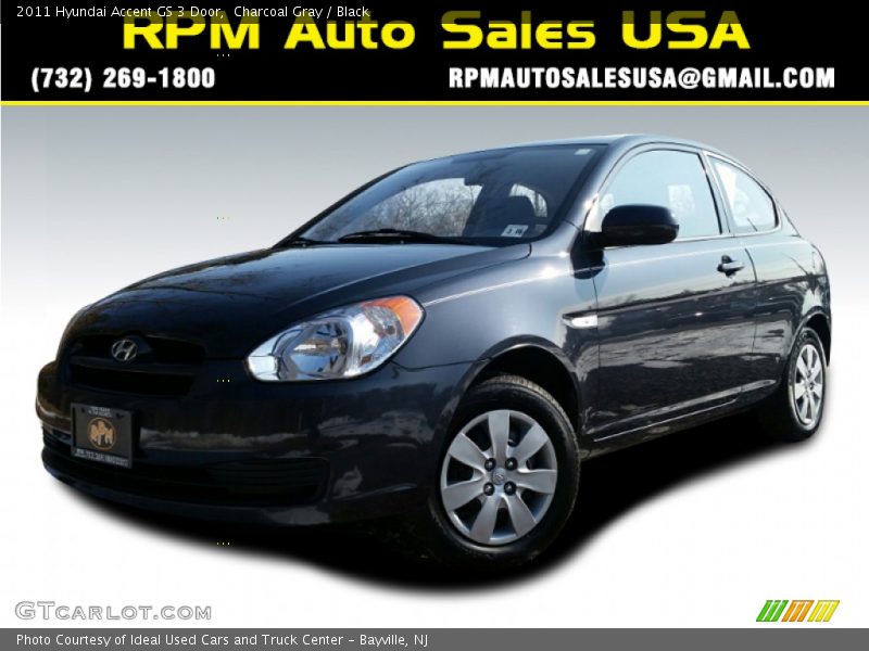 Charcoal Gray / Black 2011 Hyundai Accent GS 3 Door