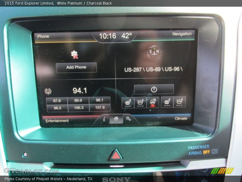 White Platinum / Charcoal Black 2015 Ford Explorer Limited