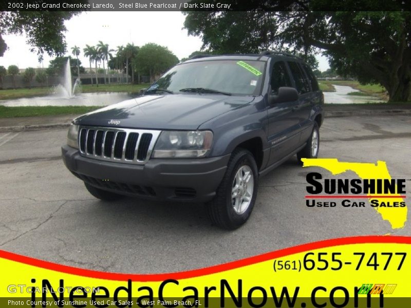 Steel Blue Pearlcoat / Dark Slate Gray 2002 Jeep Grand Cherokee Laredo