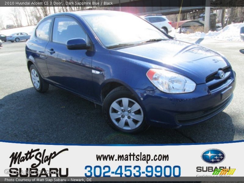 Dark Sapphire Blue / Black 2010 Hyundai Accent GS 3 Door