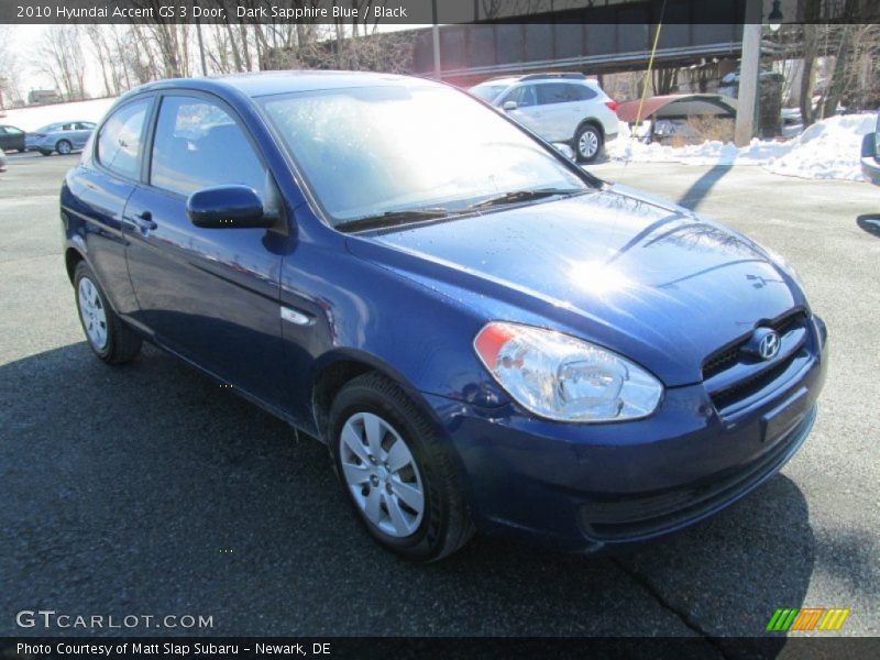 Dark Sapphire Blue / Black 2010 Hyundai Accent GS 3 Door