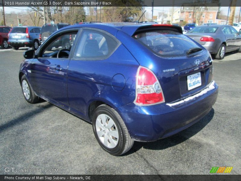 Dark Sapphire Blue / Black 2010 Hyundai Accent GS 3 Door