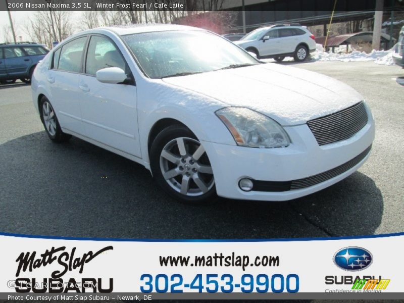 Winter Frost Pearl / Cafe Latte 2006 Nissan Maxima 3.5 SL