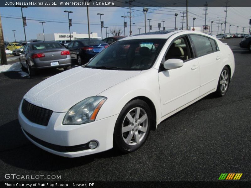 Winter Frost Pearl / Cafe Latte 2006 Nissan Maxima 3.5 SL