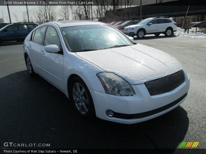 Winter Frost Pearl / Cafe Latte 2006 Nissan Maxima 3.5 SL