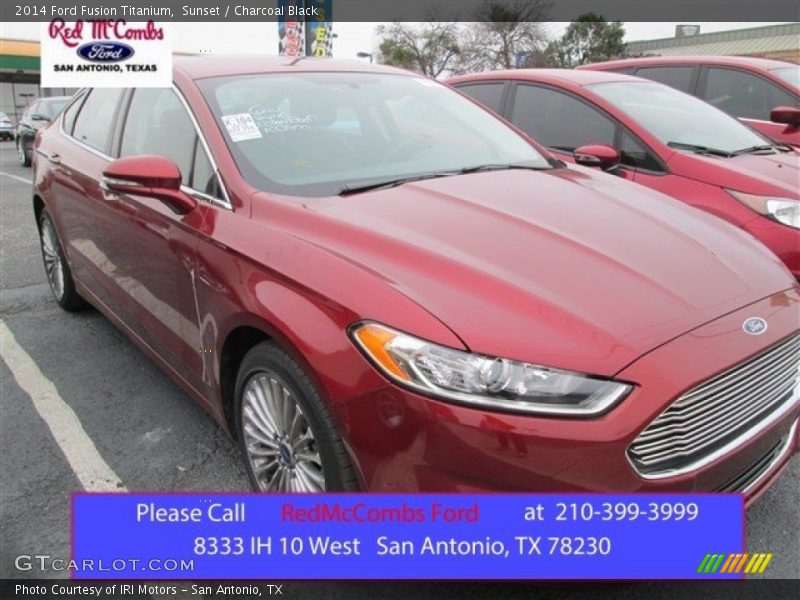 Sunset / Charcoal Black 2014 Ford Fusion Titanium