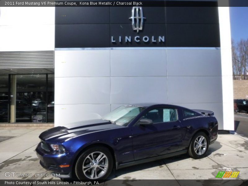 Kona Blue Metallic / Charcoal Black 2011 Ford Mustang V6 Premium Coupe
