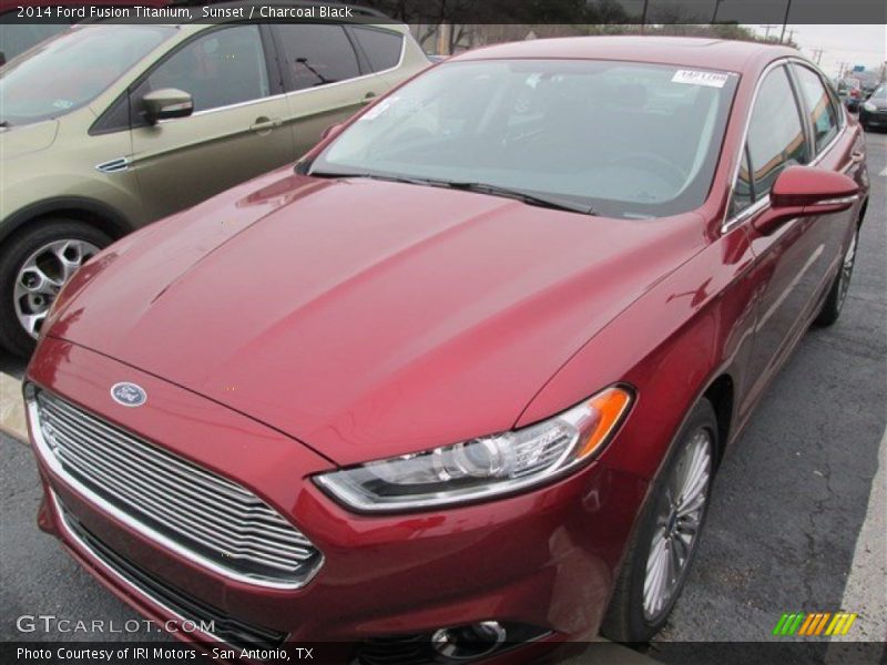 Sunset / Charcoal Black 2014 Ford Fusion Titanium