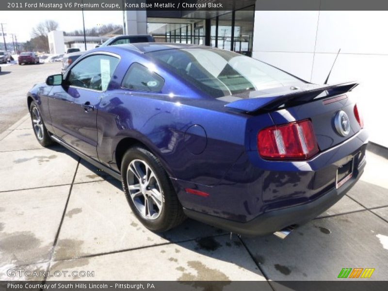 Kona Blue Metallic / Charcoal Black 2011 Ford Mustang V6 Premium Coupe