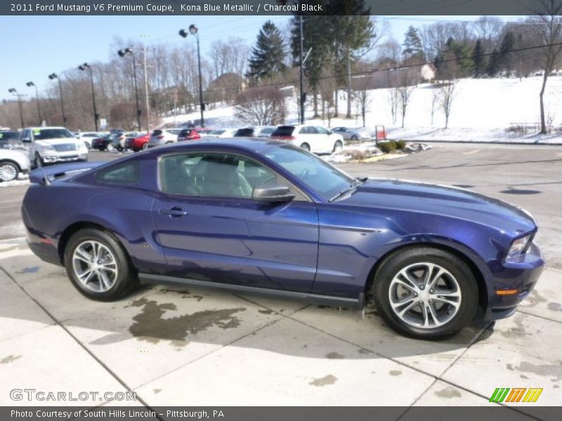 Kona Blue Metallic / Charcoal Black 2011 Ford Mustang V6 Premium Coupe