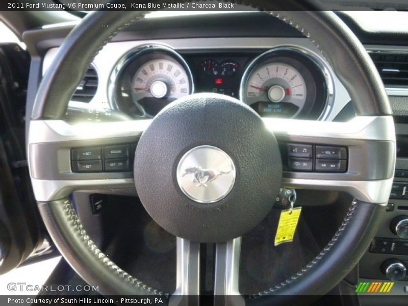 Kona Blue Metallic / Charcoal Black 2011 Ford Mustang V6 Premium Coupe