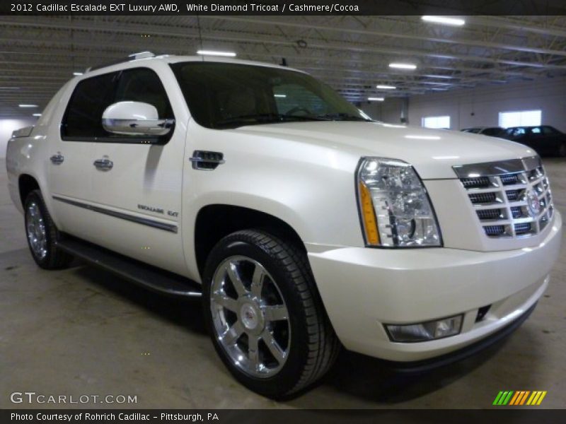 White Diamond Tricoat / Cashmere/Cocoa 2012 Cadillac Escalade EXT Luxury AWD