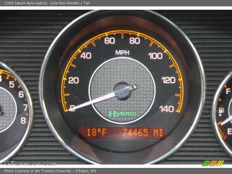Gold Mist Metallic / Tan 2009 Saturn Aura Hybrid