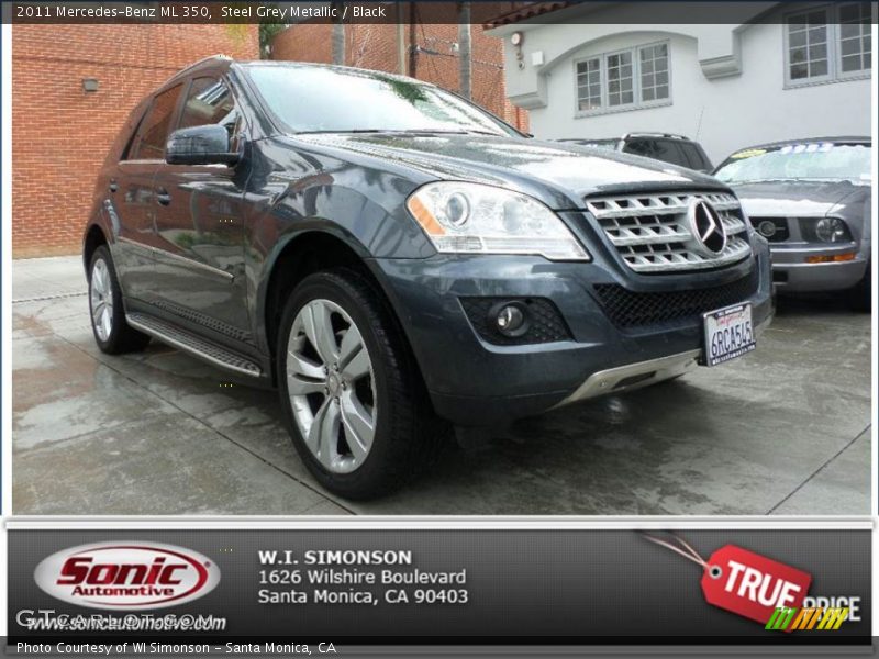 Steel Grey Metallic / Black 2011 Mercedes-Benz ML 350