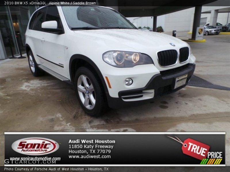 Alpine White / Saddle Brown 2010 BMW X5 xDrive30i