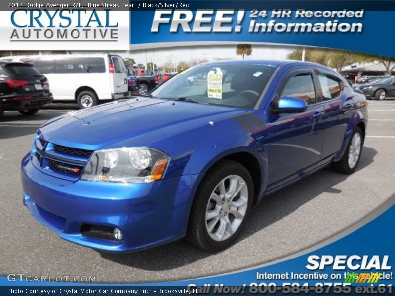 Blue Streak Pearl / Black/Silver/Red 2012 Dodge Avenger R/T