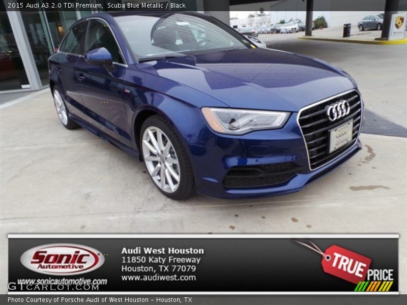 Scuba Blue Metallic / Black 2015 Audi A3 2.0 TDI Premium