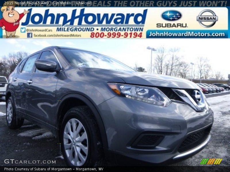 Gun Metallic / Charcoal 2015 Nissan Rogue S AWD