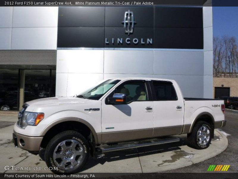 White Platinum Metallic Tri-Coat / Pale Adobe 2012 Ford F150 Lariat SuperCrew 4x4