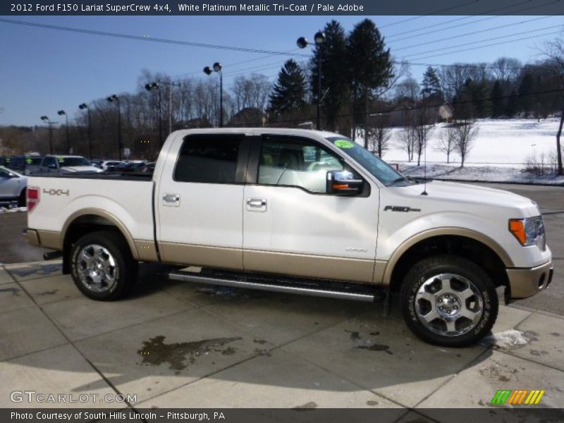 White Platinum Metallic Tri-Coat / Pale Adobe 2012 Ford F150 Lariat SuperCrew 4x4