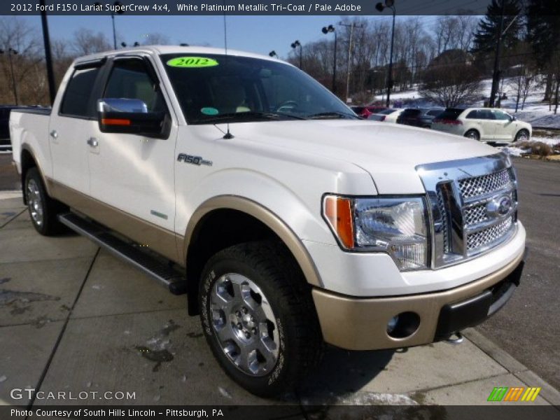 White Platinum Metallic Tri-Coat / Pale Adobe 2012 Ford F150 Lariat SuperCrew 4x4