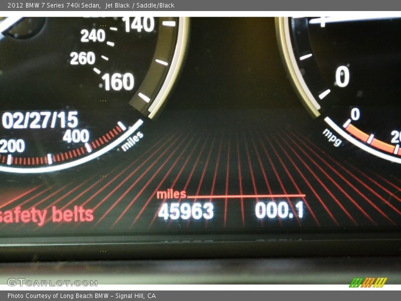 Jet Black / Saddle/Black 2012 BMW 7 Series 740i Sedan