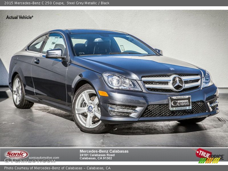 Steel Grey Metallic / Black 2015 Mercedes-Benz C 250 Coupe