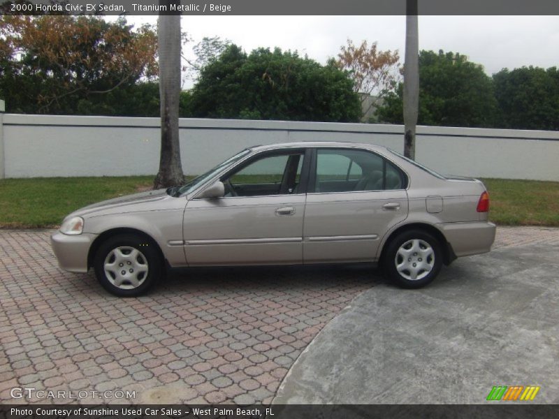 Titanium Metallic / Beige 2000 Honda Civic EX Sedan