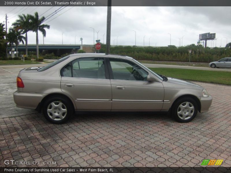 Titanium Metallic / Beige 2000 Honda Civic EX Sedan