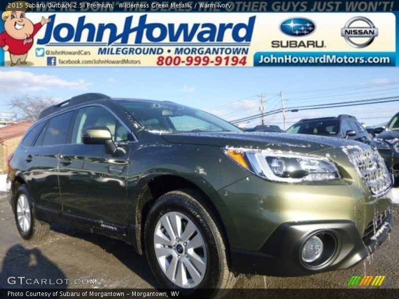 Wilderness Green Metallic / Warm Ivory 2015 Subaru Outback 2.5i Premium