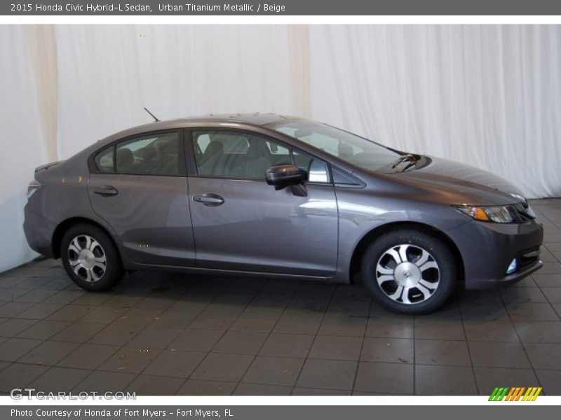 Urban Titanium Metallic / Beige 2015 Honda Civic Hybrid-L Sedan