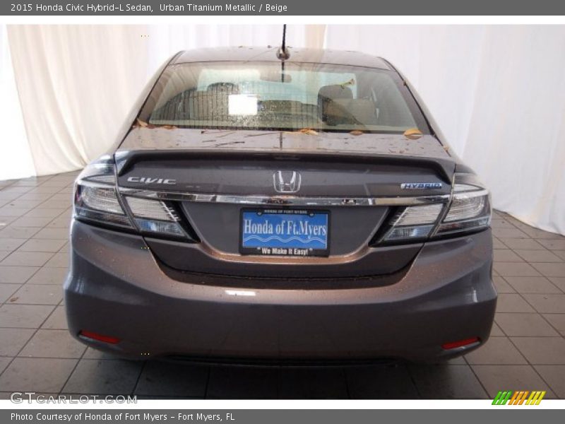 Urban Titanium Metallic / Beige 2015 Honda Civic Hybrid-L Sedan