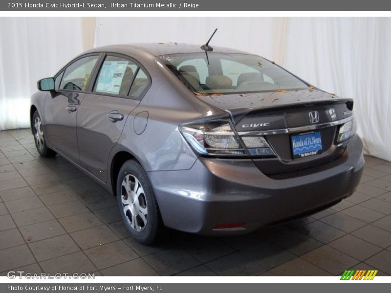 Urban Titanium Metallic / Beige 2015 Honda Civic Hybrid-L Sedan
