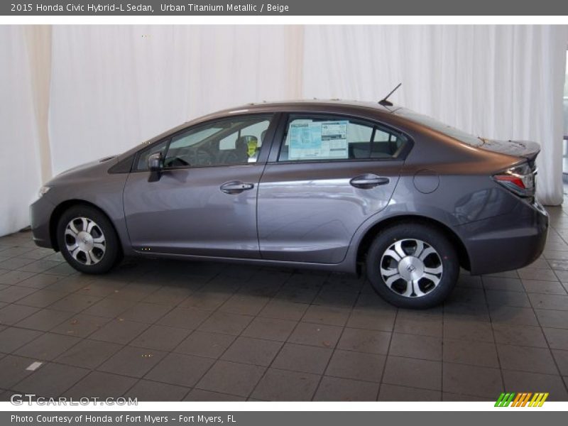 Urban Titanium Metallic / Beige 2015 Honda Civic Hybrid-L Sedan