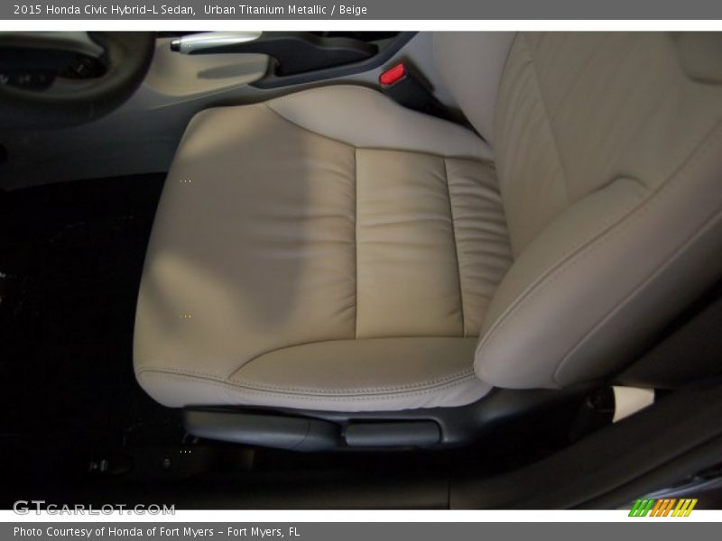 Urban Titanium Metallic / Beige 2015 Honda Civic Hybrid-L Sedan