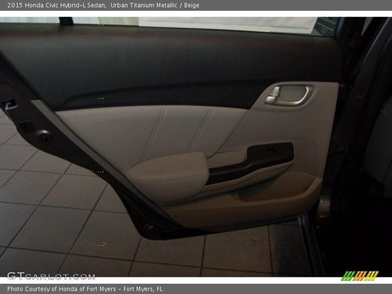 Urban Titanium Metallic / Beige 2015 Honda Civic Hybrid-L Sedan