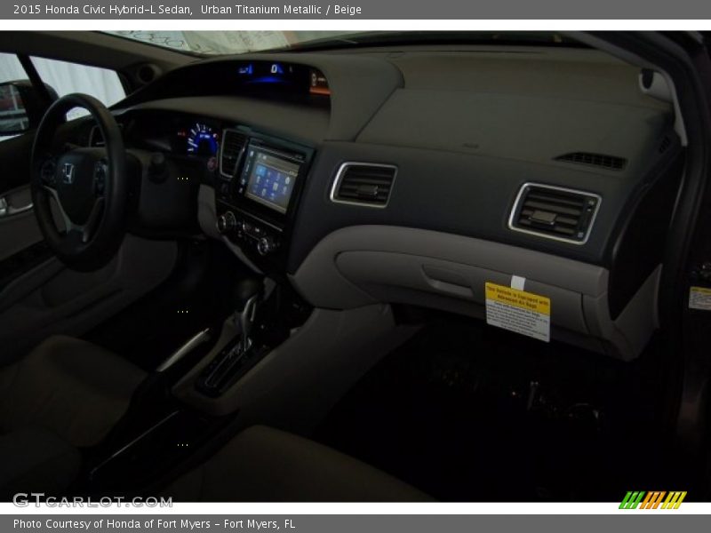 Urban Titanium Metallic / Beige 2015 Honda Civic Hybrid-L Sedan