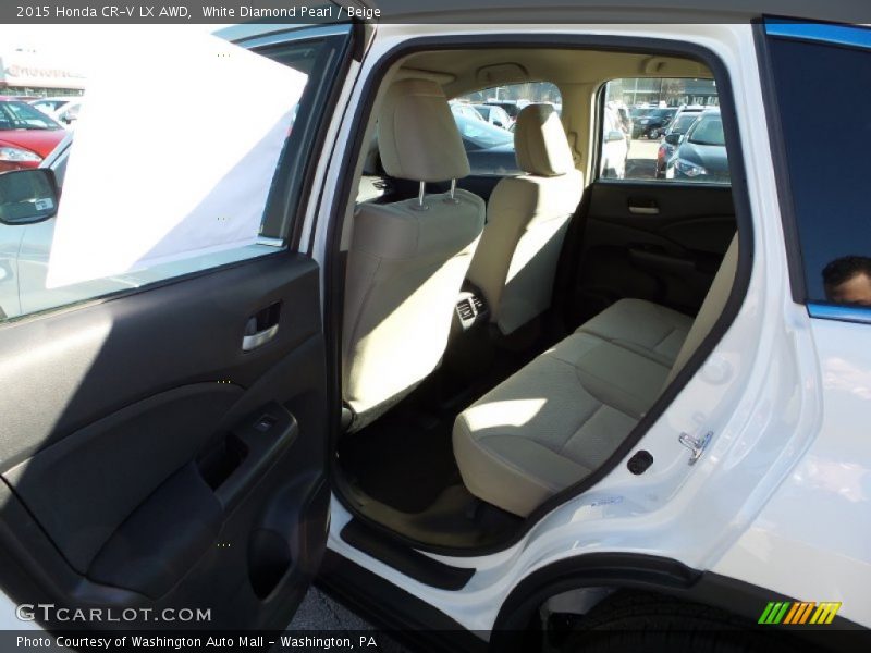 White Diamond Pearl / Beige 2015 Honda CR-V LX AWD