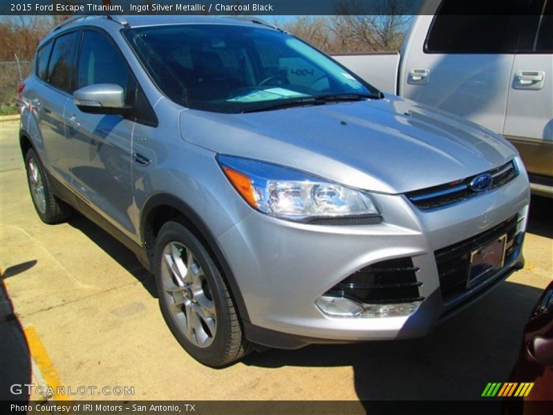 Ingot Silver Metallic / Charcoal Black 2015 Ford Escape Titanium