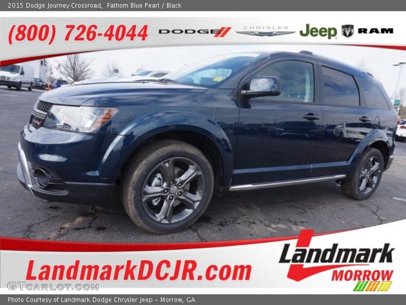 Fathom Blue Pearl / Black 2015 Dodge Journey Crossroad