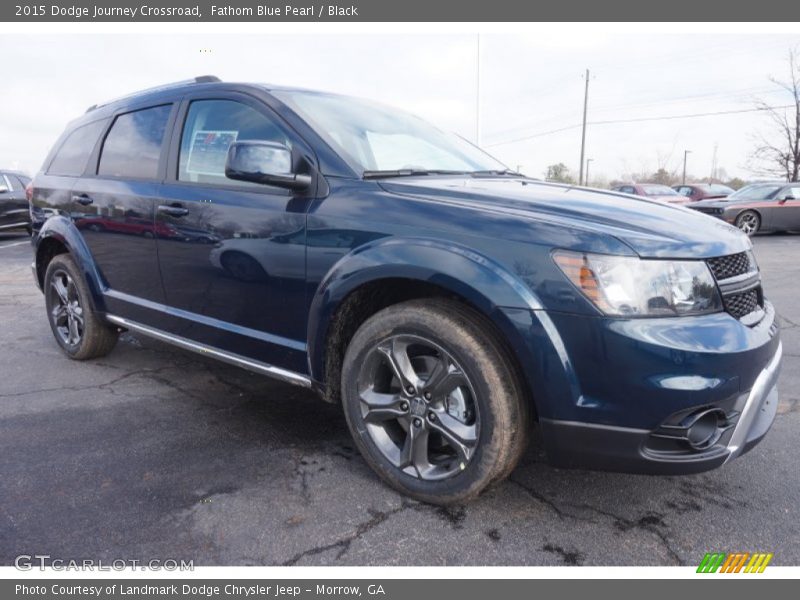 Fathom Blue Pearl / Black 2015 Dodge Journey Crossroad
