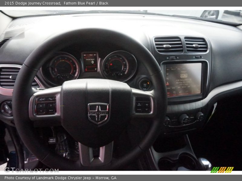 Fathom Blue Pearl / Black 2015 Dodge Journey Crossroad
