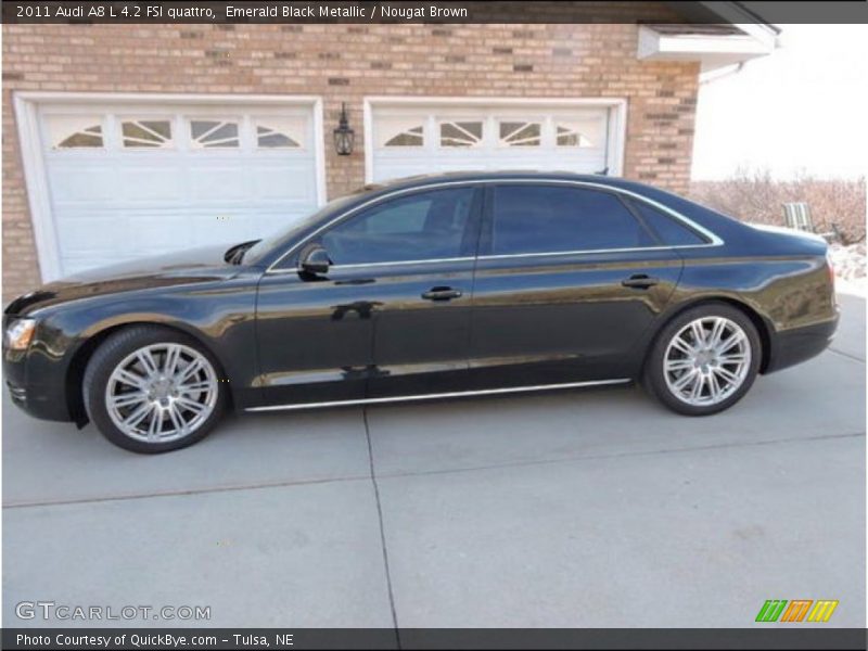 Emerald Black Metallic / Nougat Brown 2011 Audi A8 L 4.2 FSI quattro