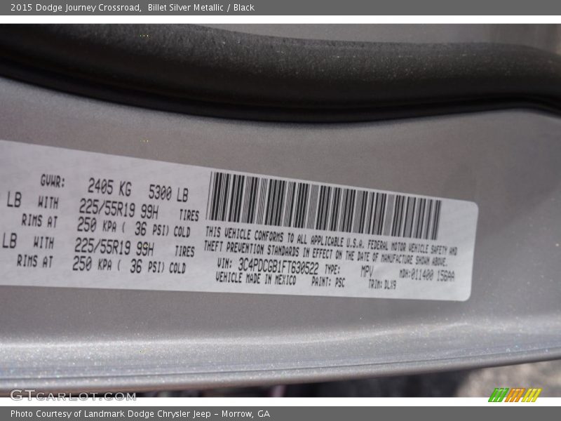 Billet Silver Metallic / Black 2015 Dodge Journey Crossroad
