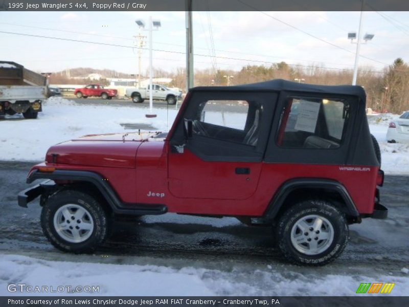 Poppy Red / Gray 1995 Jeep Wrangler S 4x4
