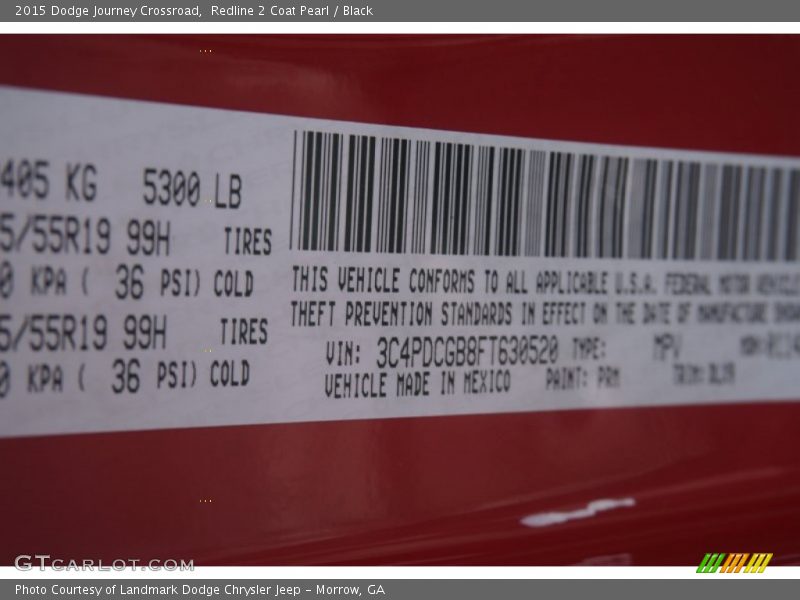 Redline 2 Coat Pearl / Black 2015 Dodge Journey Crossroad