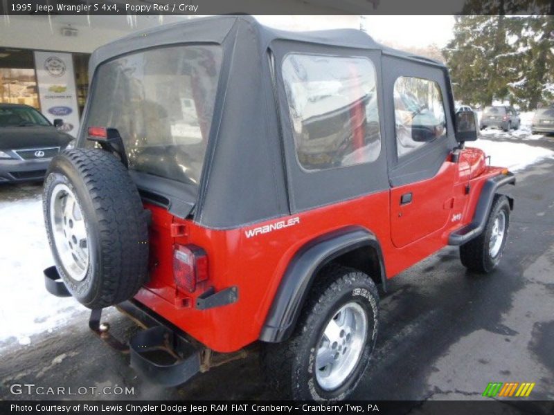 Poppy Red / Gray 1995 Jeep Wrangler S 4x4